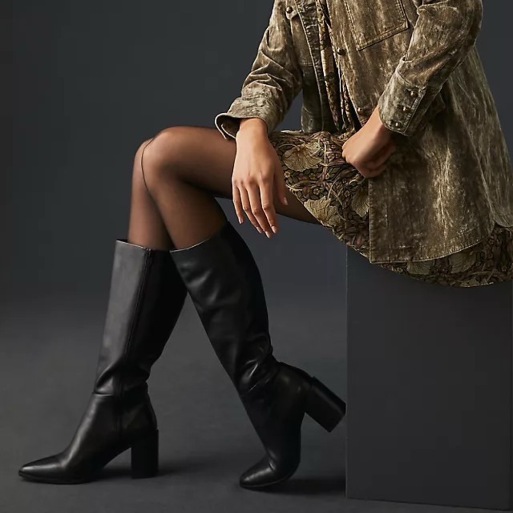 Anthropologie Black Knee-High Boots